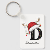Custom Christmas Monogram Keychain for Friends Schlüsselanhänger (Vorderseite)
