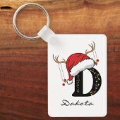 Custom Christmas Monogram Keychain for Friends Schlüsselanhänger (Vorderseite)