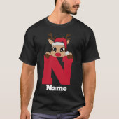 Custom Christmas Monogram with name Funny Pajama T-Shirt (Vorderseite)
