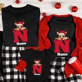 Custom Christmas Monogram with name Funny Pajama T-Shirt