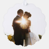 Custom Christmas Mr. und Mrs. Classic Foto Ornament Karte (Rückseite)