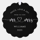 Custom Christmas Mr. und Mrs. Classic Foto Ornament Karte (Vorderseite)