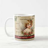 Custom Christmas Mug Vintage Angel Monogram Gift Kaffeetasse (Links)