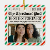 Custom Christmas Newspaper Friend Gift for Besties Keramikornament (Vorderseite)