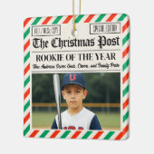 Custom Christmas Newspaper Rookie of the Year Keramikornament (Links)