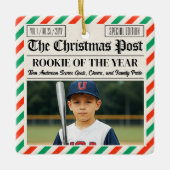 Custom Christmas Newspaper Rookie of the Year Keramikornament (Vorderseite)