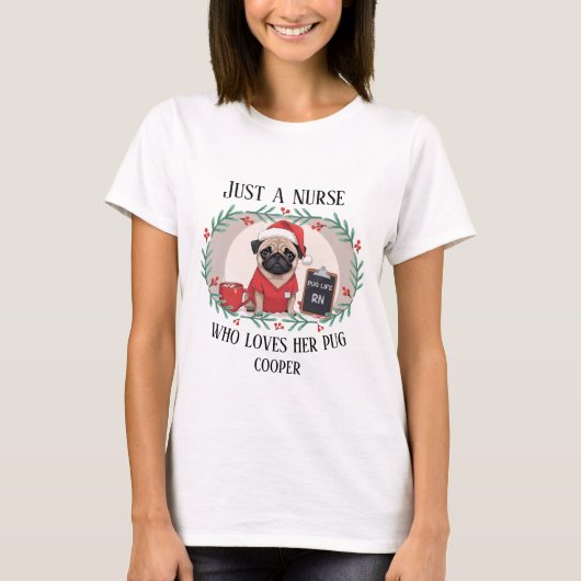 Custom Christmas Nurse Mops RN LPN T-Shirt (Vorderseite)