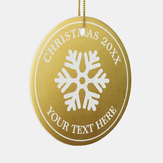 Custom Christmas Ornament | Gold Rustikale Schneef (Rechts)