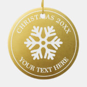 Custom Christmas Ornament | Gold Rustikale Schneef (Hinten)