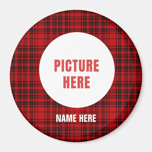 CUSTOM CHRISTMAS ORNAMENTS KARO KARIERTE URLAUB MAGNET (Vorne)