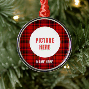 CUSTOM CHRISTMAS ORNAMENTS KARO KARIERTE URLAUB ORNAMENT AUS METALL