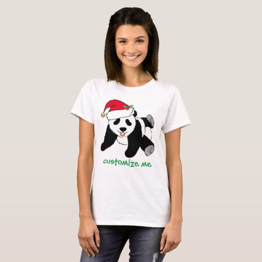 Custom Christmas Panda Bear Santa T-Shirt (Vorne ganz)