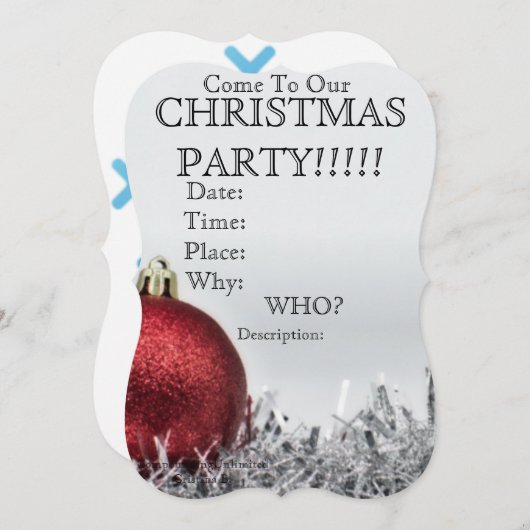 Custom Christmas Party Einladung / Save the Date (Vorne/Hinten)