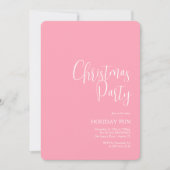 Custom Christmas Party lädt Pink ein Einladung (Vorderseite)