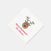 Custom Christmas party napkins with cute reindeer Serviette (Ecke)