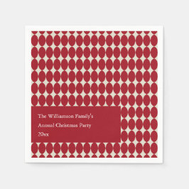 Custom Christmas Party Red Baubles Festival Chic Serviette