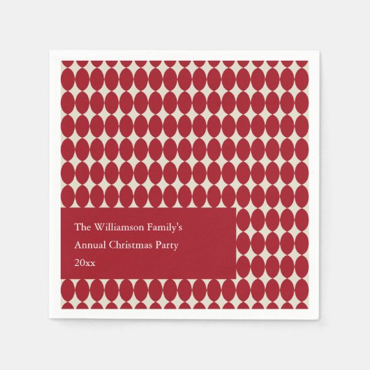 Custom Christmas Party Red Baubles Festival Chic Serviette (Vorderseite)