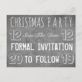 Custom Christmas Party Save the Date Chalkboard Ankündigungspostkarte