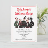 Custom Christmas Party Ugly Jumper Xmas Einladung (Stehend Vorderseite)