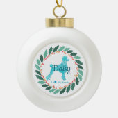 Custom Christmas  Pastel Pink Poodle Ornament (Vorderseite)