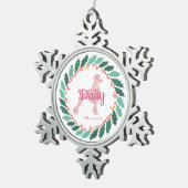 Custom Christmas Pastel Pink Poodle Ornament (Rechts)