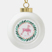 Custom Christmas Pastel Pink Poodle Ornament (Vorderseite)