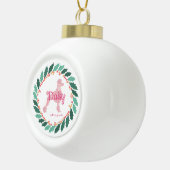 Custom Christmas Pastel Pink Poodle Ornament (Rechts)