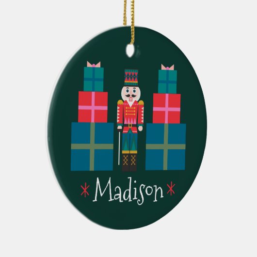 Custom Christmas Personalisiert Nutcracker Keramik Ornament (Rechts)