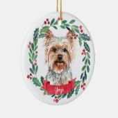 Custom Christmas Pet Dog Foto Yorkshire Terrier Keramik Ornament (Rechts)