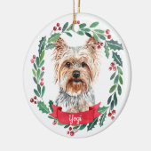 Custom Christmas Pet Dog Foto Yorkshire Terrier Keramik Ornament (Links)