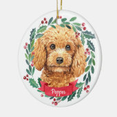 Custom Christmas Pet Hund Foto Apricot Poodle Keramik Ornament (Links)