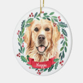 Custom Christmas Pet Hund Foto Golden Retriever Keramik Ornament (Links)