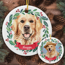 Custom Christmas Pet Hund Foto Golden Retriever