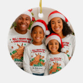 Custom Christmas Photo Keepsake Funny Capybara Keramik Ornament (Hinten)