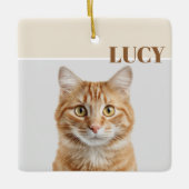 Custom Christmas Photo Ornament Cat & Name (Vorderseite)