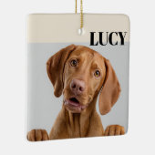 Custom Christmas Photo Ornament Dog & Name (Rechts)