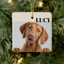 Custom Christmas Photo Ornament Dog & Name