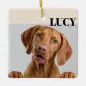 Custom Christmas Photo Ornament Dog & Name (Vorderseite)