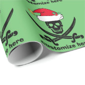 Custom Christmas Pirate Santa Geschenkpapier (Rolleneckpunkt)