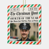 Custom Christmas Police Gift for Officer Newspaper Keramikornament (Links)