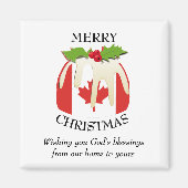 Custom Christmas Pudding Patriotic CANADA FLAG Magnet (Vorne)