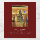 Custom Christmas Red & Gold Weinetikett (Einzelnes Label)