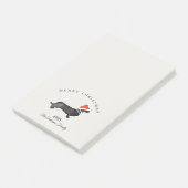 Custom Christmas red gray santa dachsund Post-it Klebezettel (angewinkelt)