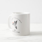 Custom Christmas red gray santa hummingbird Kaffeetasse (Vorderseite Links)