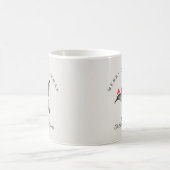 Custom Christmas red gray santa hummingbird Kaffeetasse (Mittel)
