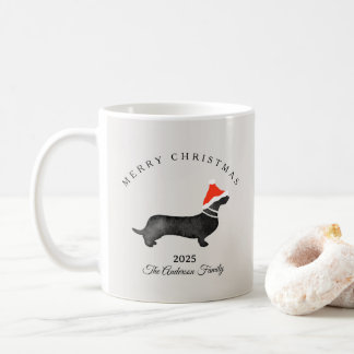 Custom Christmas red gray santa hummingbird Kaffeetasse