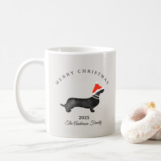 Custom Christmas red gray santa hummingbird Kaffeetasse (Mit Donut)