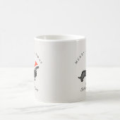 Custom Christmas red gray santa hummingbird Kaffeetasse (Mittel)