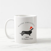 Custom Christmas red gray santa hummingbird Kaffeetasse (Links)