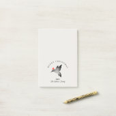 Custom Christmas red gray santa hummingbird Post-it Klebezettel (Auf Schreibtisch)